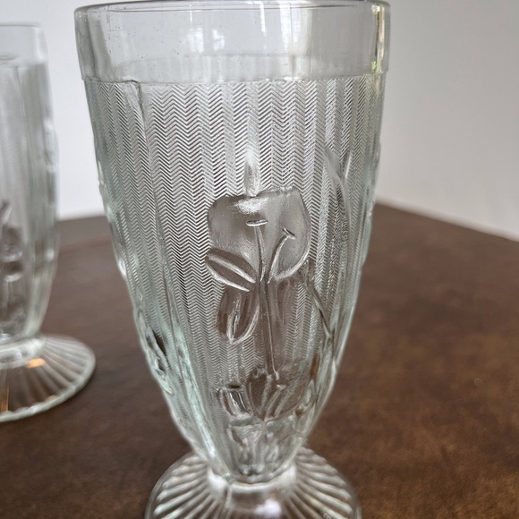 Tumblers with Iris’ and Herringbone Design Set of 4 - Picture 4 of 13